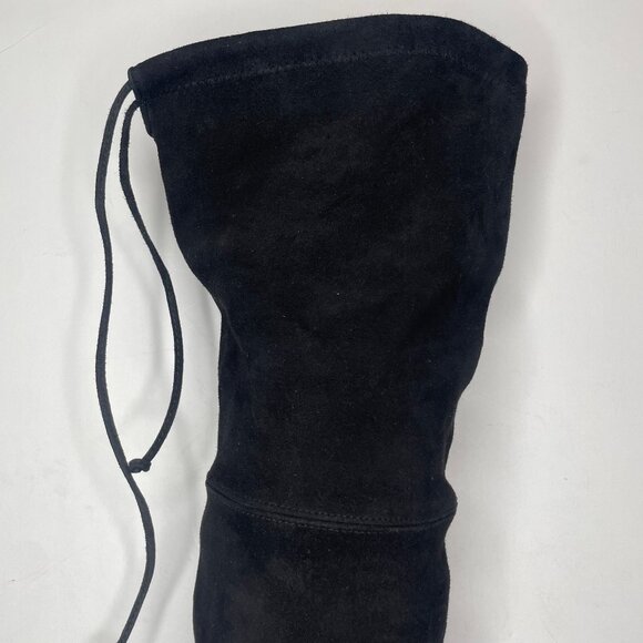 Stuart Weitzman Black Suede Over The Knee Kitten Heel Boots - Picture 4 of 12